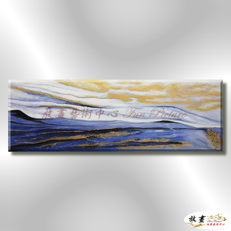 金箔山脈SG279 純手繪 油畫 橫幅 藍金 冷色系 畫飾 流彩 無框畫 民宿 餐廳 招財 納喜 實拍影片